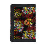 Red Tiger Tattoo Pattern Print Trifold Wallet