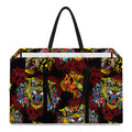 Red Tiger Tattoo Pattern Print Utility Tote Bag