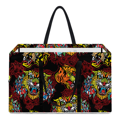 Red Tiger Tattoo Pattern Print Utility Tote Bag