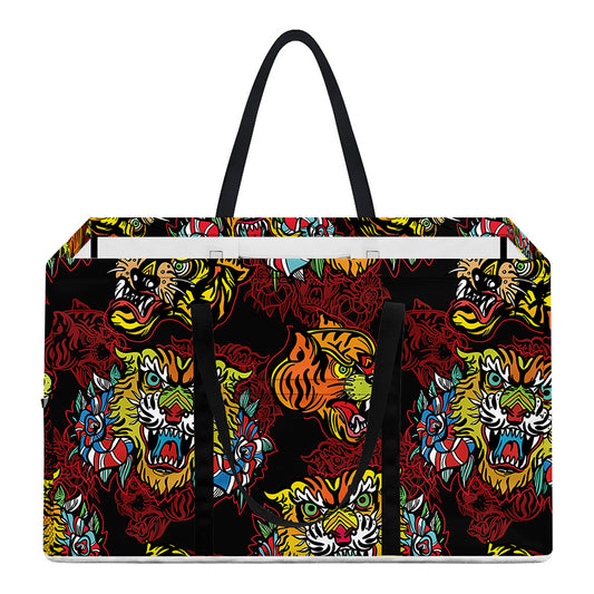 Red Tiger Tattoo Pattern Print Utility Tote Bag