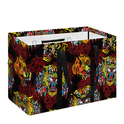 Red Tiger Tattoo Pattern Print Utility Tote Bag
