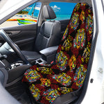 Red Tiger Tattoo Pattern Print Waterproof Car Seat Cover