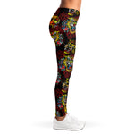 Red Tiger Tattoo Pattern Print Women's Leggings