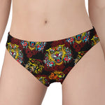 Red Tiger Tattoo Pattern Print Women's Panties