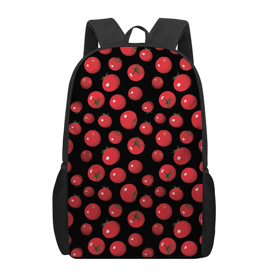 Red Tomato Pattern Print 17 Inch Backpack
