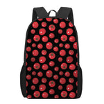 Red Tomato Pattern Print 17 Inch Backpack