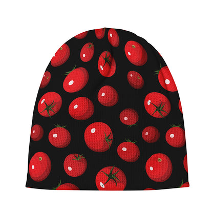 Red Tomato Pattern Print Beanie