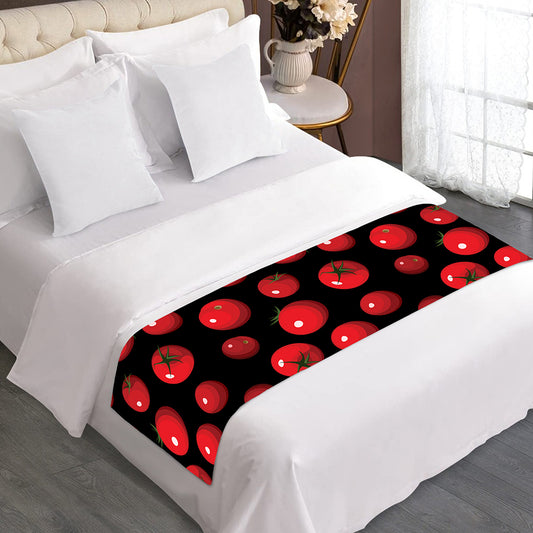 Red Tomato Pattern Print Bed Runner
