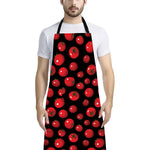 Red Tomato Pattern Print Bib Apron With Pocket