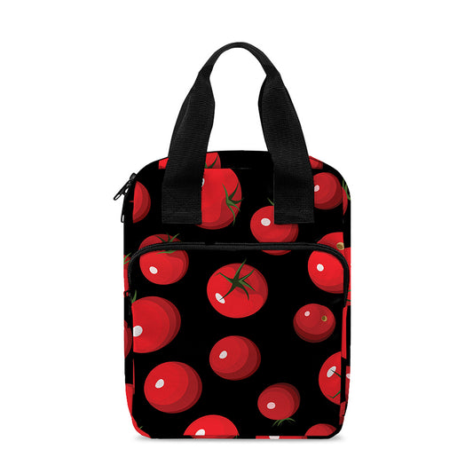 Red Tomato Pattern Print Bible Tote Bag
