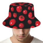 Red Tomato Pattern Print Bucket Hat