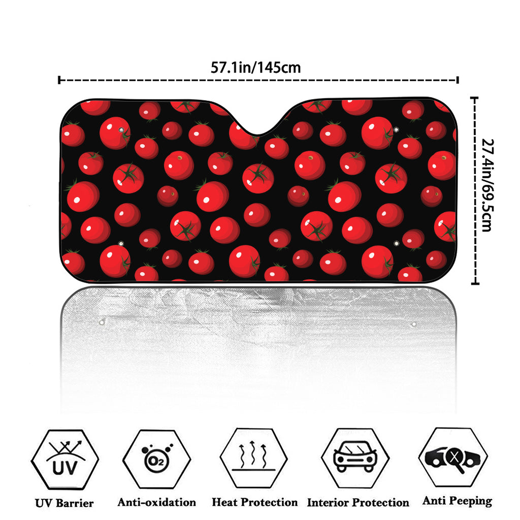 Red Tomato Pattern Print Car Windshield Sun Shade