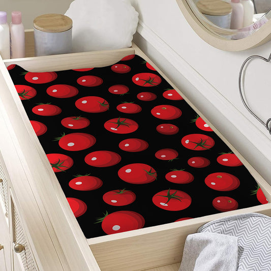 Red Tomato Pattern Print Changing Pad Cover