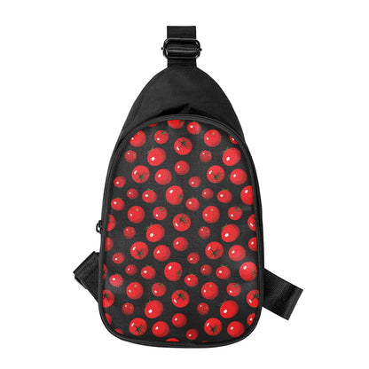 Red Tomato Pattern Print Chest Bag