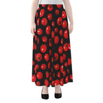 Red Tomato Pattern Print Chiffon Maxi Skirt