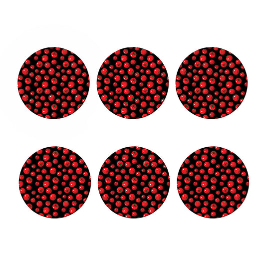 Red Tomato Pattern Print Coaster Set