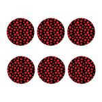 Red Tomato Pattern Print Coaster Set