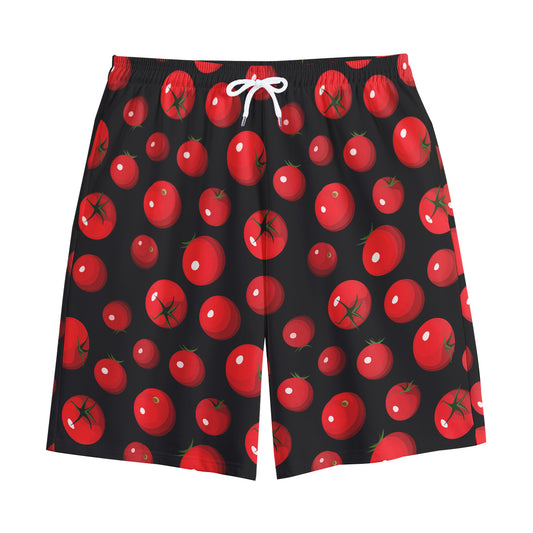 Red Tomato Pattern Print Cotton Shorts