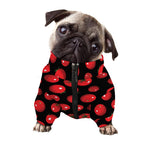 Red Tomato Pattern Print Dog Zip Up Jacket