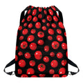 Red Tomato Pattern Print Drawstring Backpack