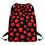 Red Tomato Pattern Print Drawstring Backpack