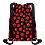 Red Tomato Pattern Print Drawstring Backpack