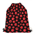 Red Tomato Pattern Print Drawstring Bag