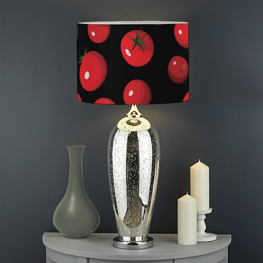 Red Tomato Pattern Print Drum Lamp Shade
