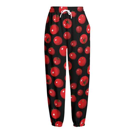 Red Tomato Pattern Print Fleece Lined Knit Pants
