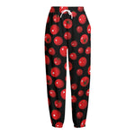 Red Tomato Pattern Print Fleece Lined Knit Pants