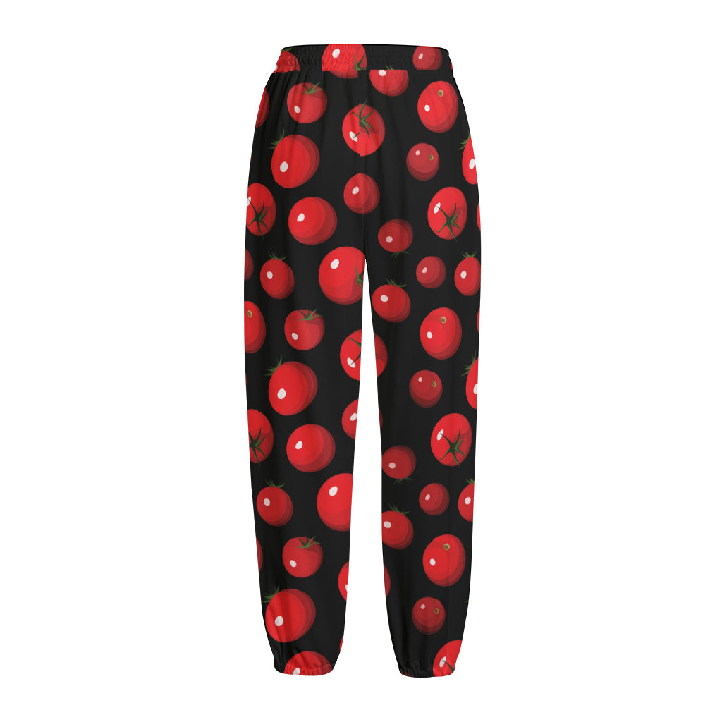 Red Tomato Pattern Print Fleece Lined Knit Pants