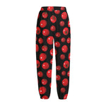 Red Tomato Pattern Print Fleece Lined Knit Pants