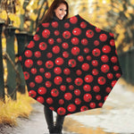 Red Tomato Pattern Print Foldable Umbrella