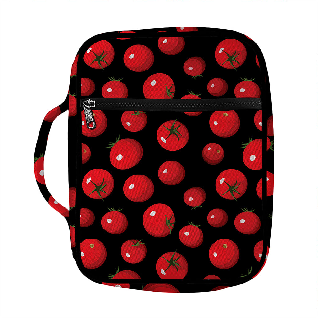 Red Tomato Pattern Print Front Pocket Bible Bag