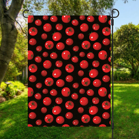 Red Tomato Pattern Print Garden Flag