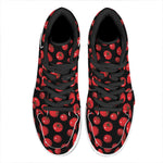 Red Tomato Pattern Print High Top Leather Sneakers