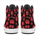 Red Tomato Pattern Print High Top Leather Sneakers