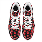 Red Tomato Pattern Print High Top Leather Sneakers
