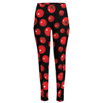 Red Tomato Pattern Print High-Waisted Pocket Leggings