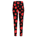 Red Tomato Pattern Print High-Waisted Pocket Leggings