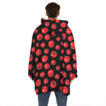 Red Tomato Pattern Print Hoodie Blanket