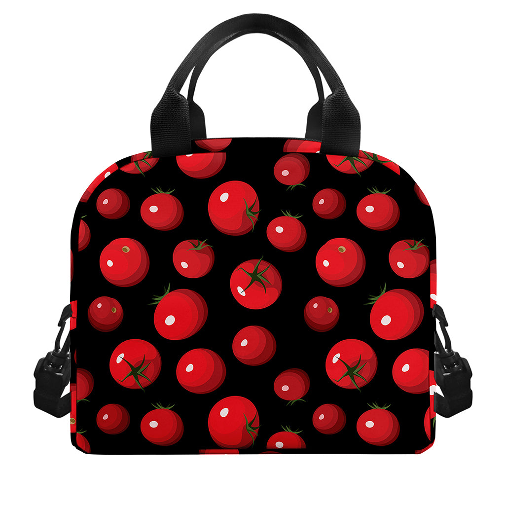 Red Tomato Pattern Print Insulated Lunch Bag