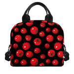 Red Tomato Pattern Print Insulated Lunch Bag