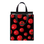 Red Tomato Pattern Print Insulated Lunch Tote