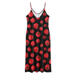 Red Tomato Pattern Print Jersey Midi Cami Dress