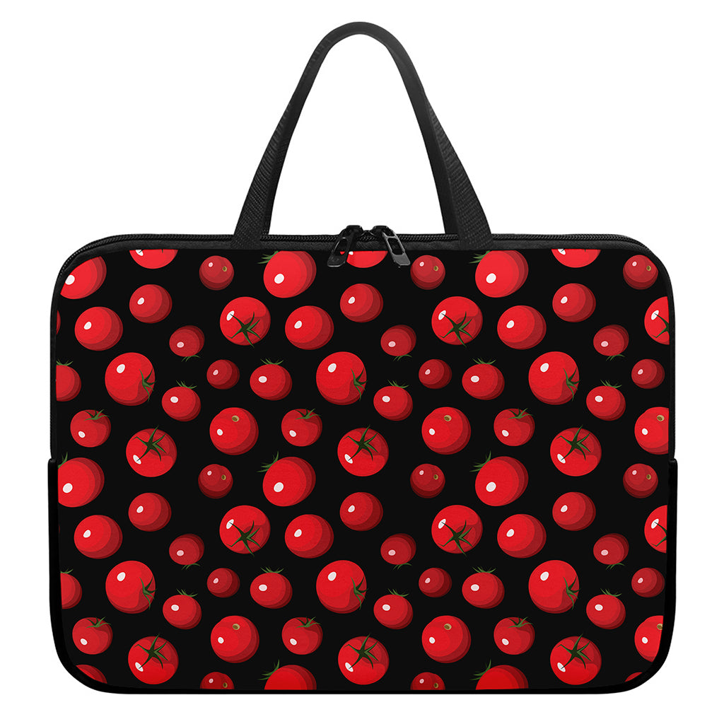 Red Tomato Pattern Print Laptop Sleeve With Handle