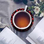 Red Tomato Pattern Print Leather Coaster Set