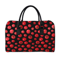 Red Tomato Pattern Print Leather Duffel Bag