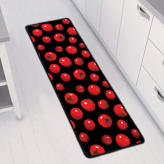 Red Tomato Pattern Print Long Kitchen Mat