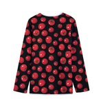 Red Tomato Pattern Print Long Sleeve Short Coat